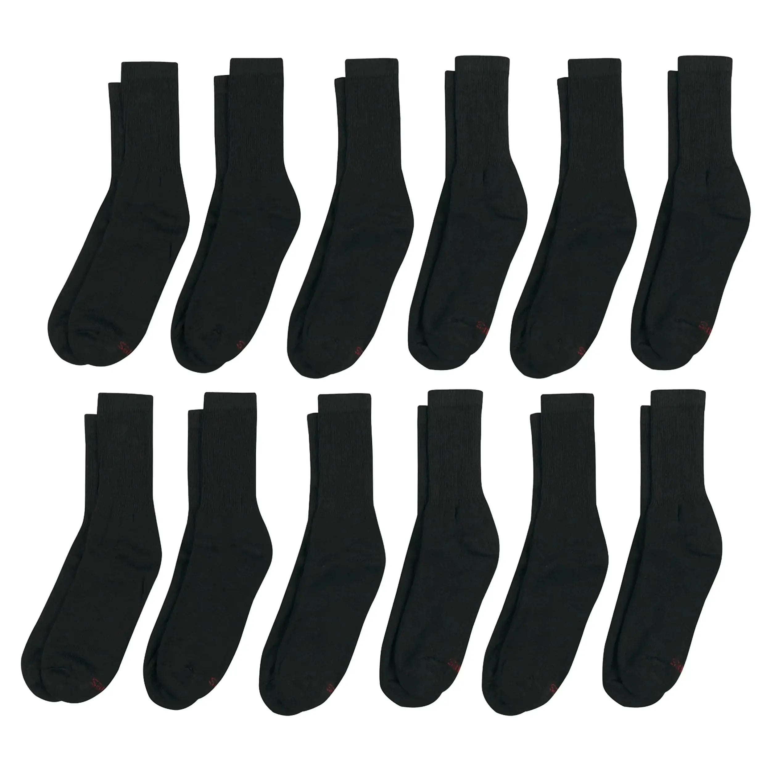 Hanes Men's Double Tough Crew Socks, 12-Pair Pack 12-14 White/ Grey Foot Bottom - 12 Pack - Vivareflex Online