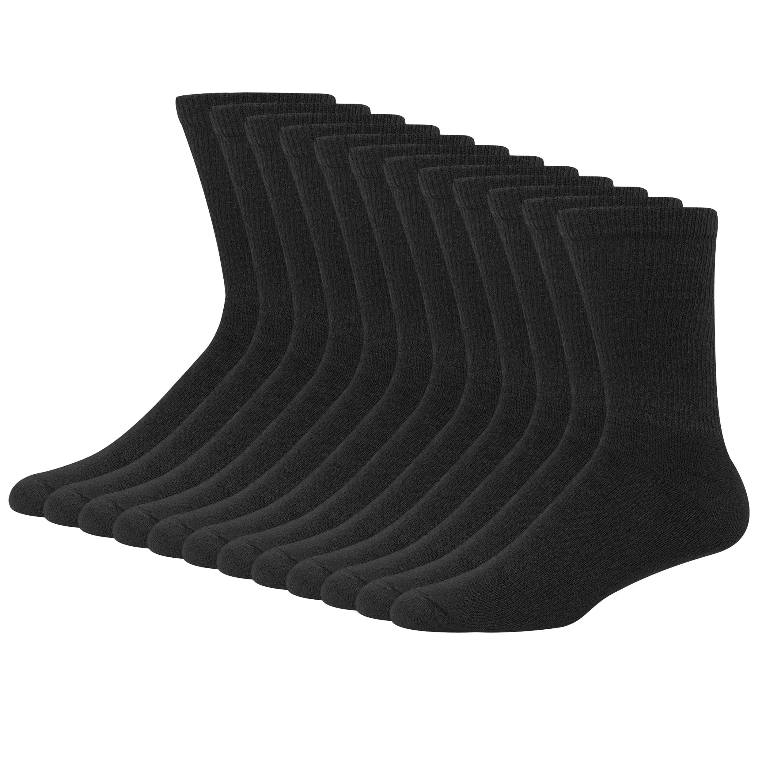 Hanes Men's Double Tough Crew Socks, 12-Pair Pack 12-14 White/ Grey Foot Bottom - 12 Pack - Vivareflex Online