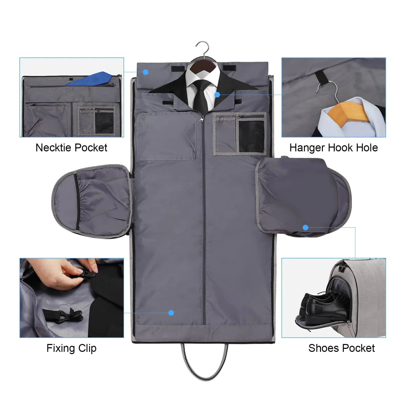 Hanging Suitcase Suit Travel Bags, Light Grey_Vivareflex Online