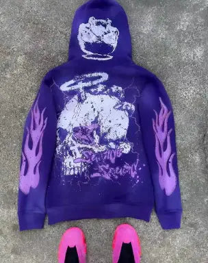 Harajuku Skull Print hoodies women Vivareflex Online