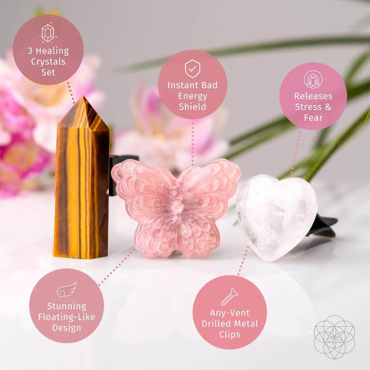 Healing Butterfly – Crystal Car Kit of Safety Conscious Items