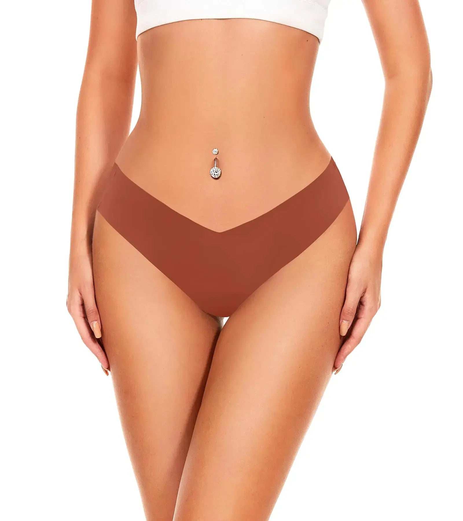 Hellopopgo Seamless Thongs For Womens V-waisted No Show Thong Seamless Panties_Vivareflex_Online