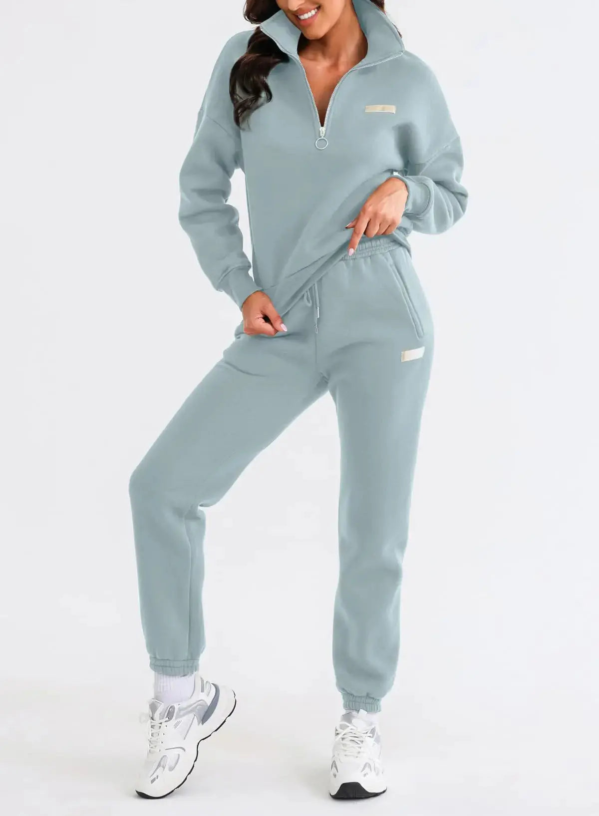 Herseas Women 2 Piece Outfits Sweatsuit Lounge Set Half Zip Pullover with Jogger Airport Tracksuit Matching Pants Set - Vivareflex Online