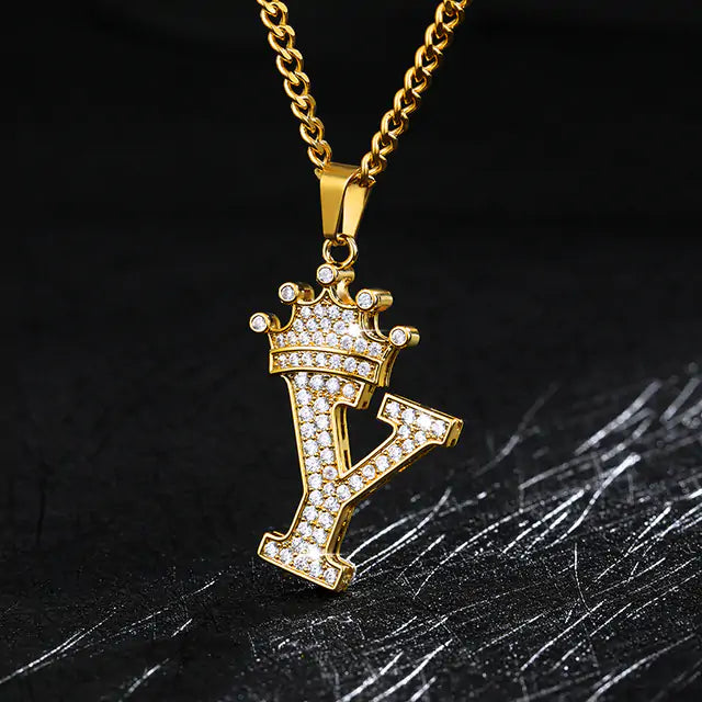 High-Quality Materials Zircon Alphabet Necklace Pendant_Vivareflex_Online