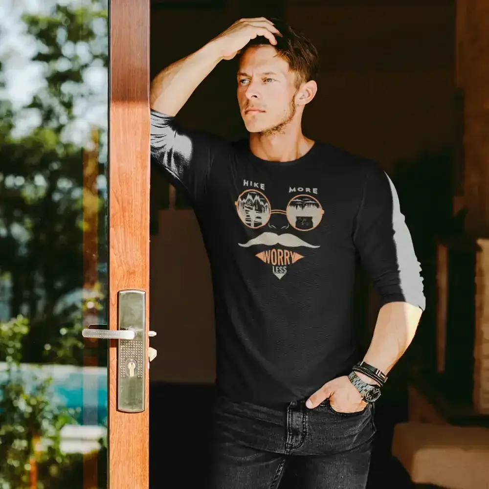 Hike More Worry Less Men Long Sleeve Shirt Vivareflex Online