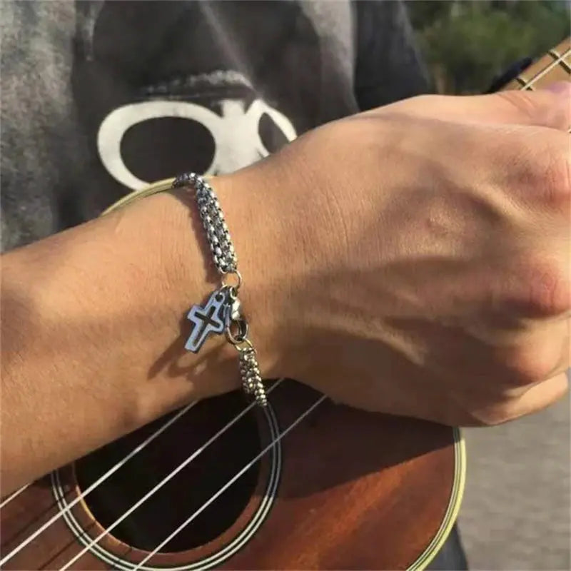 Hollow Double Chain Cross Pendant for Men Vivareflex Online