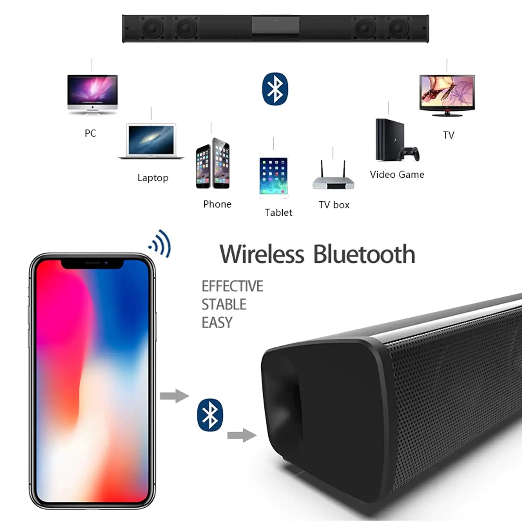 Designed Home Theater Wireless Sound Bar_vivareflex_online