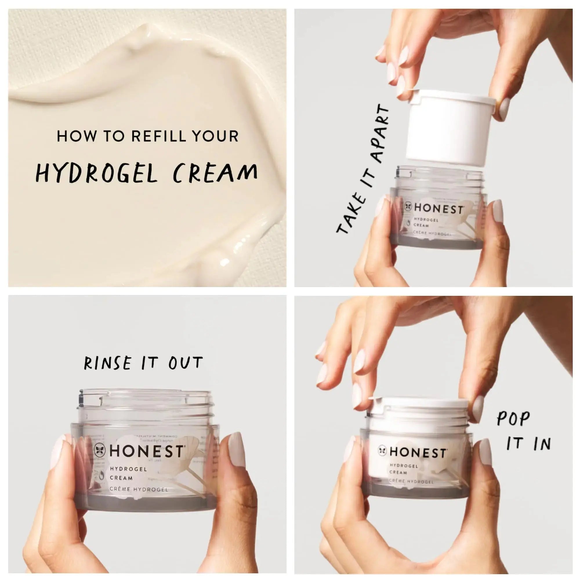 Honest Beauty Refill Pod Hydrogel Cream Hydrogel Cream Container Refill_Vivareflex_Online