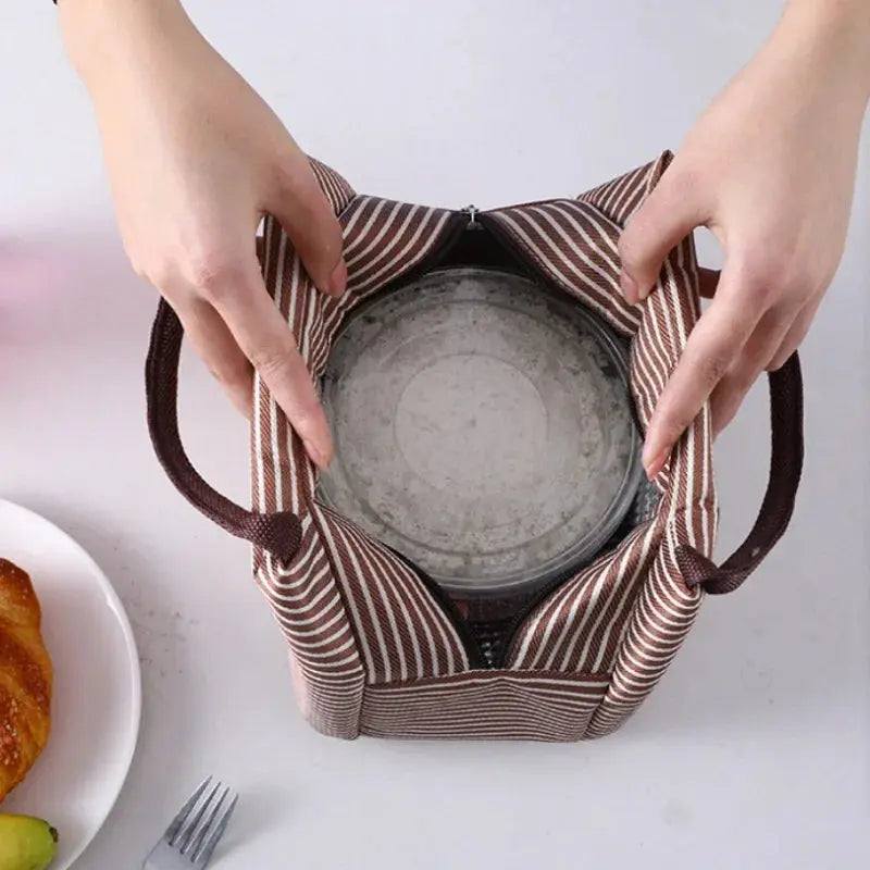 Hot Sale Stripe Women's Kids Lunch Bag Waterproof Insulated Picnic Food Storage Container Thermal Handbag Cooler Bag Ultimate Bag Store
