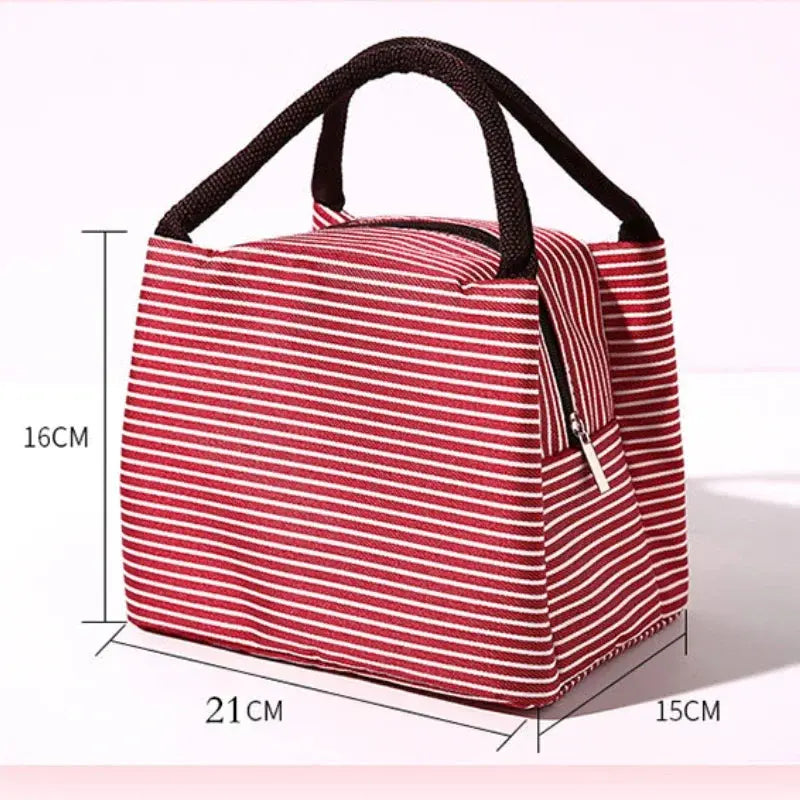 Hot Sale Stripe Women's Kids Lunch Bag Waterproof Insulated Picnic Food Storage Container Thermal Handbag Cooler Bag Ultimate Bag Store