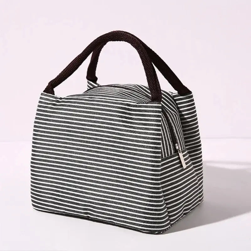 Hot Sale Stripe Women's Kids Lunch Bag Waterproof Insulated Picnic Food Storage Container Thermal Handbag Cooler Bag Ultimate Bag Store