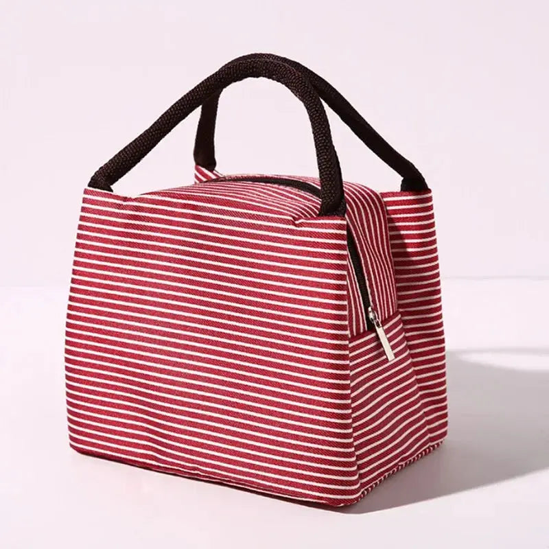 Hot Sale Stripe Women's Kids Lunch Bag Waterproof Insulated Picnic Food Storage Container Thermal Handbag Cooler Bag Ultimate Bag Store