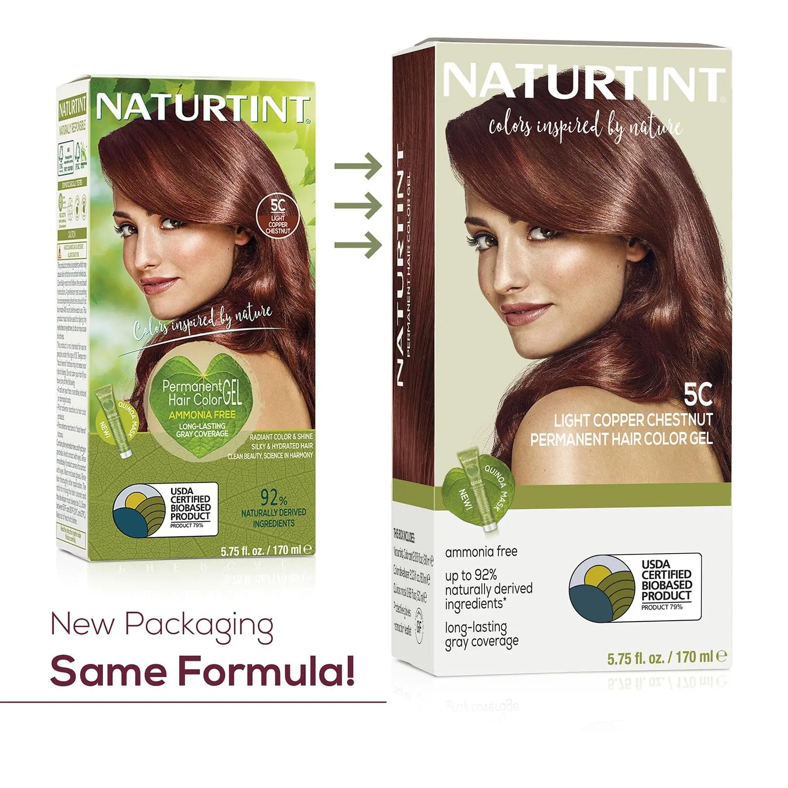 Naturtint Permanent Hair Color 5C Light Copper Chestnut (Pack of 6), Ammonia Free, Vegan, Cruelty Free, up to 100% Gray Coverage, Long Lasting Results