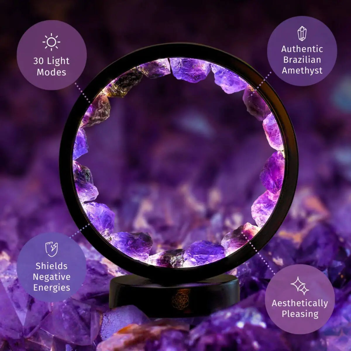 I Am At Peace - Spiritual Protection Amethyst Lamp Conscious Items
