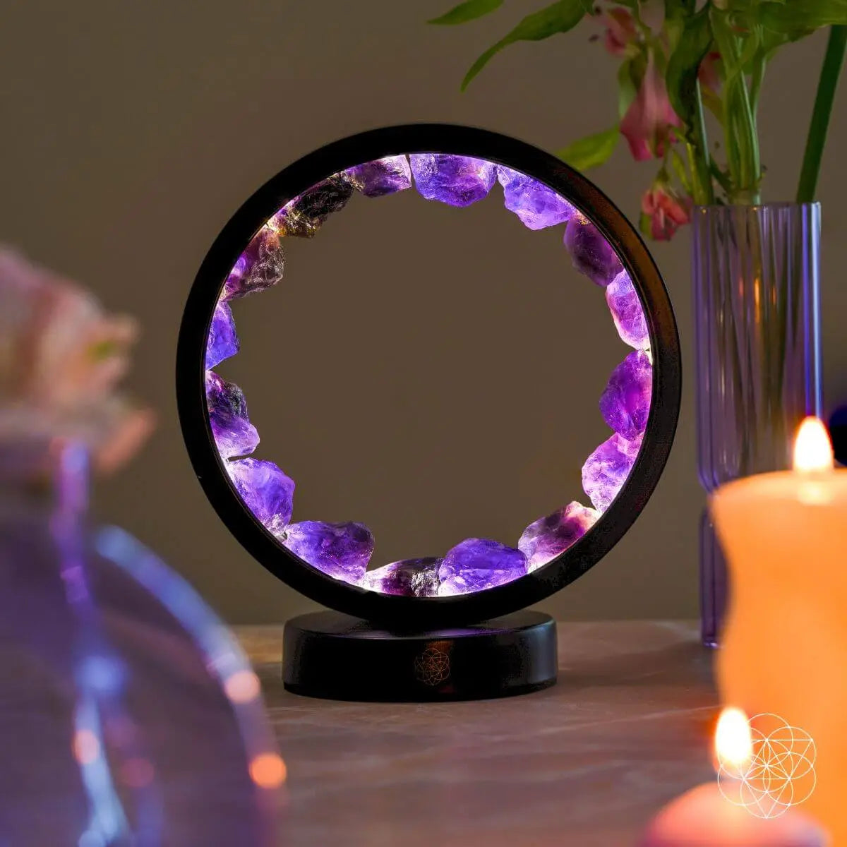 I Am At Peace - Spiritual Protection Amethyst Lamp Conscious Items
