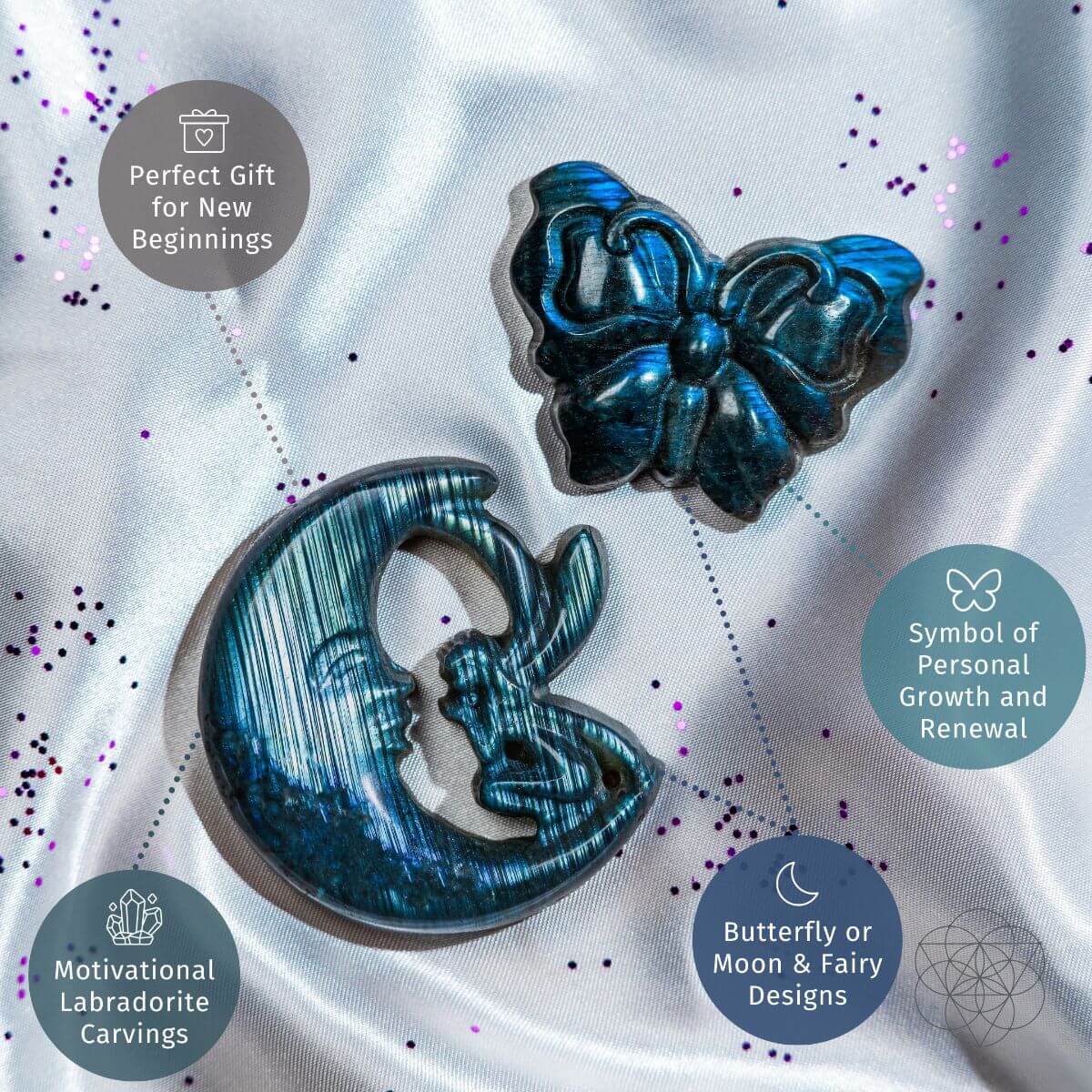 I Am Reborn - Labradorite Carving of Transformation Conscious Items