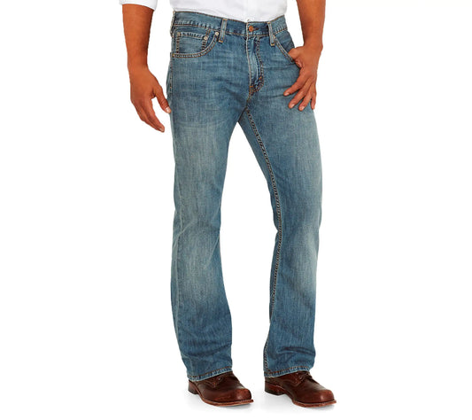 Jean slim bootcut Levi's 527 pour homme, 36 l x 34 l, taille moyenne, ébréché