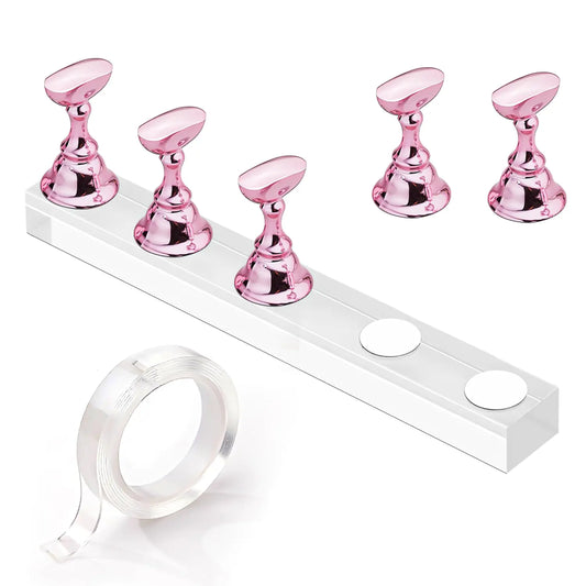 Makartt Nail Stand for Press On Nails - 5pcs Magnetic Nail Display Holder for Painting & Design - Pink - Vivareflex Online