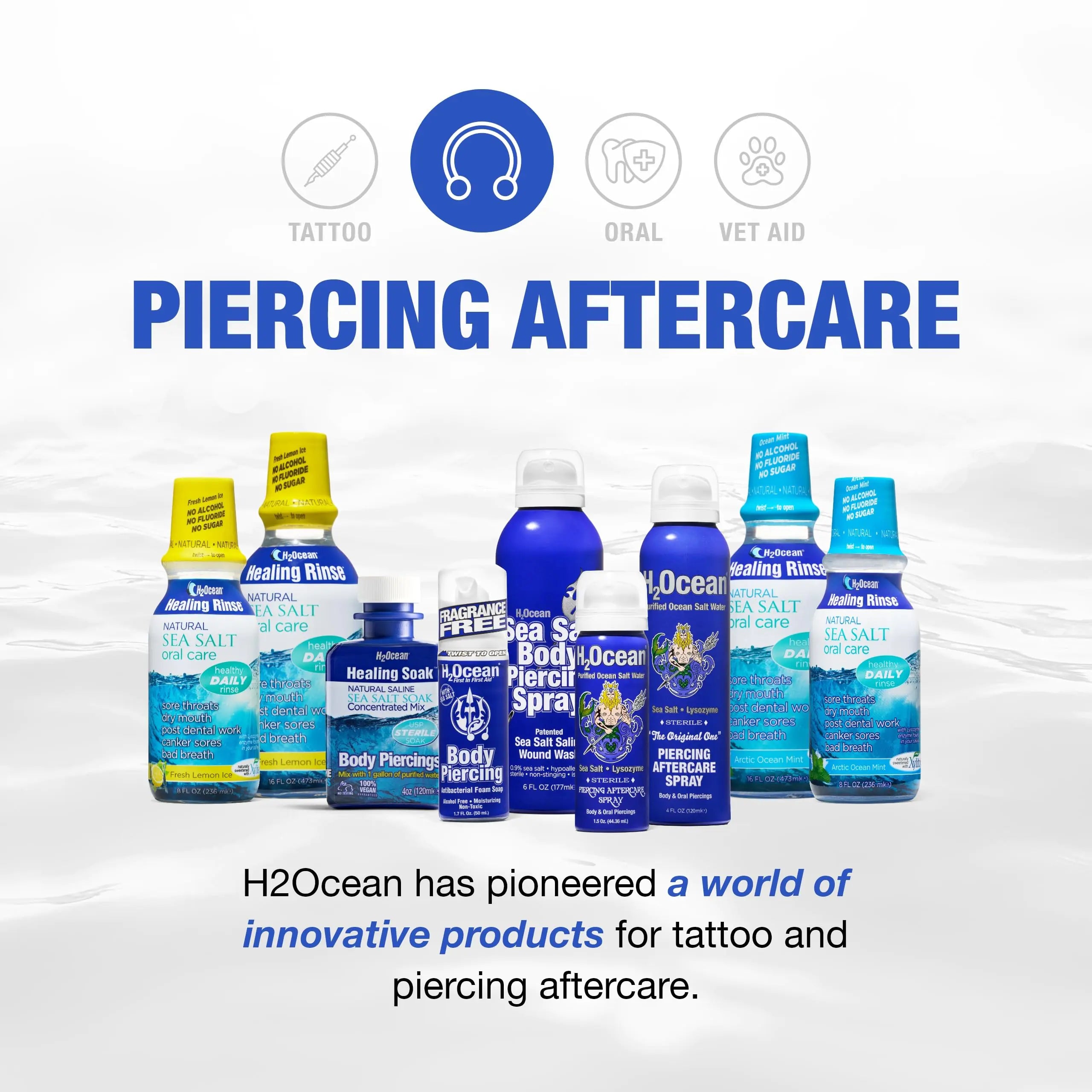 H2Ocean Piercing Aftercare Spray 4oz 4 Fl Oz (Pack of 1) - Vivareflex Online