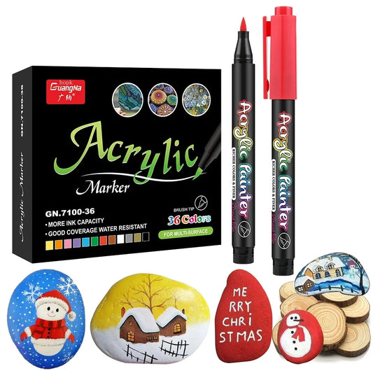 Stylos de peinture acrylique 36 couleurs