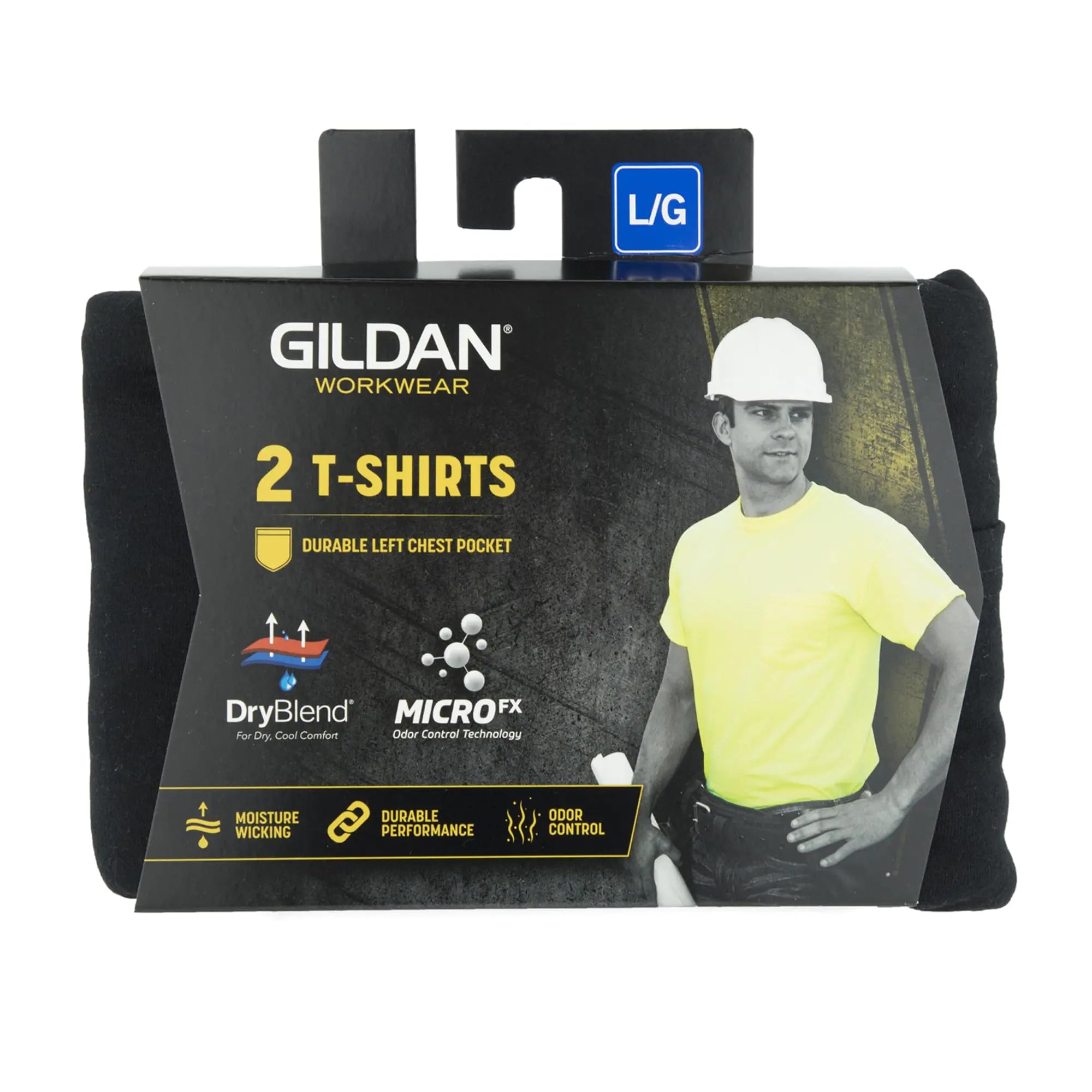 Gildan Adult DryBlend Workwear T-Shirts with Pocket, 2-Pack 3X-Large Black - Vivareflex Online