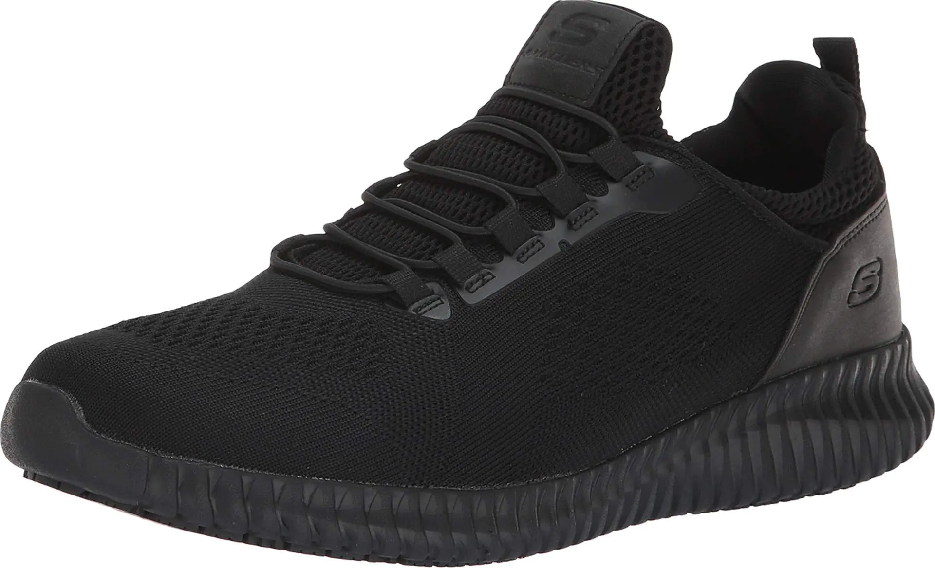 Zapato de servicio de alimentos Skechers Cessnock para hombre, talla 9, color negro 