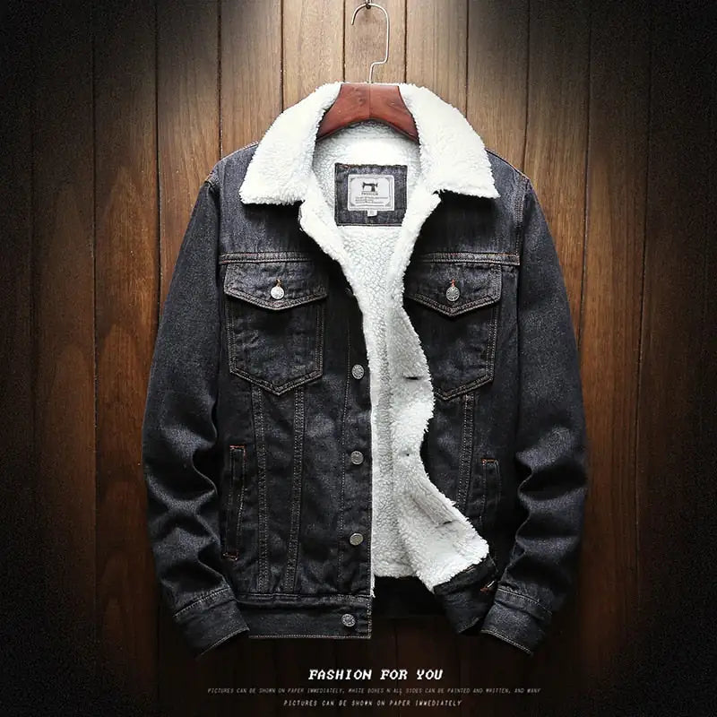 Men Light Blue Winter Jean Jackets Outerwear Warm Denim Coats New Men Vivareflex Online