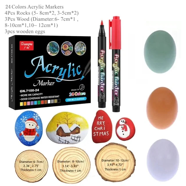 Stylos de peinture acrylique 36 couleurs