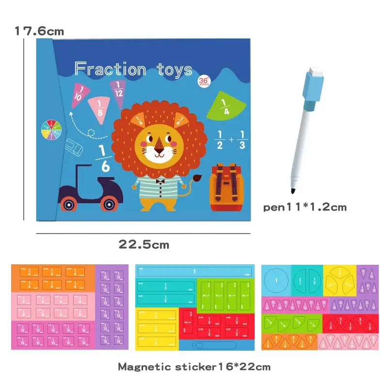 Children Magnetic Fraction Math Toys