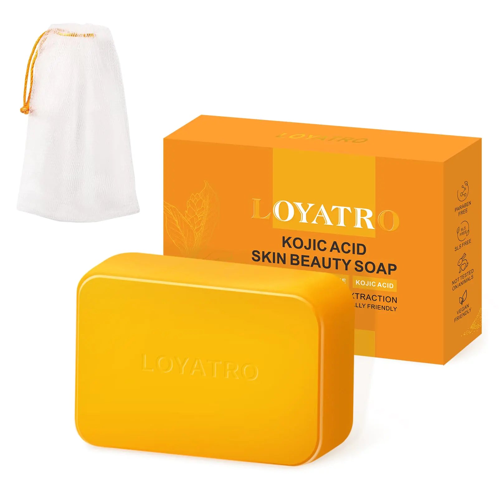 LOYATRO Turmeric Soap for Dark Spots Kojic Acid Turmeric Soap Bar for Face & Body