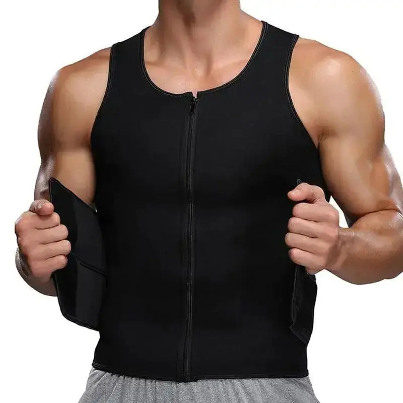 Junlan Men Sauna Zipper Tank Top with Double Belts Vivareflex Online