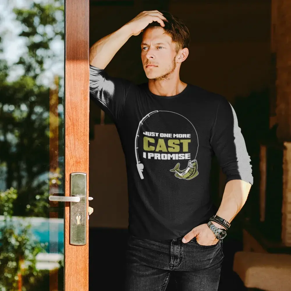 Just One More Cast Men Long Sleeve Shirt Vivareflex Online