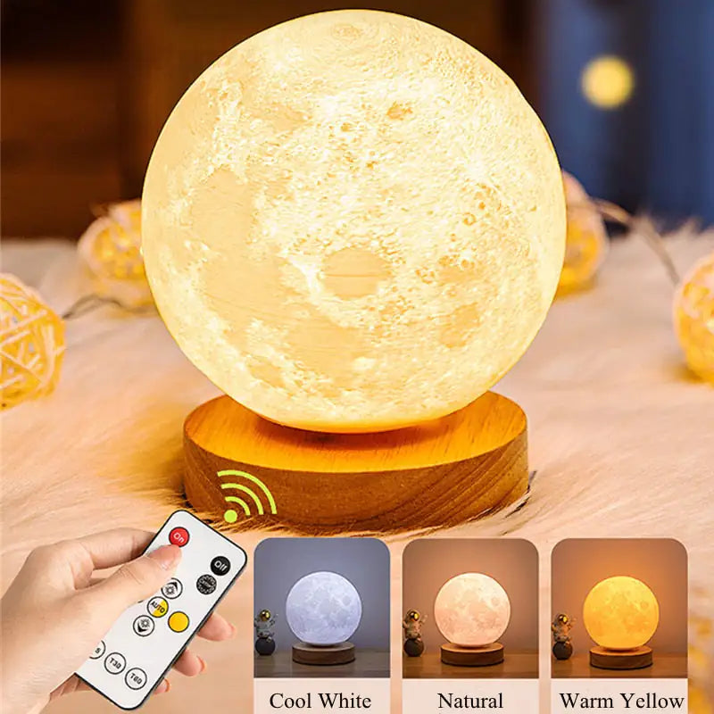 360° Rotating 3D LED Moon Night Lamp - Vivareflex Online