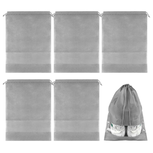 COIDEA Shoe Bags for Travel - Non-Woven Drawstring Travel Shoe Storage Bag with Clear Window