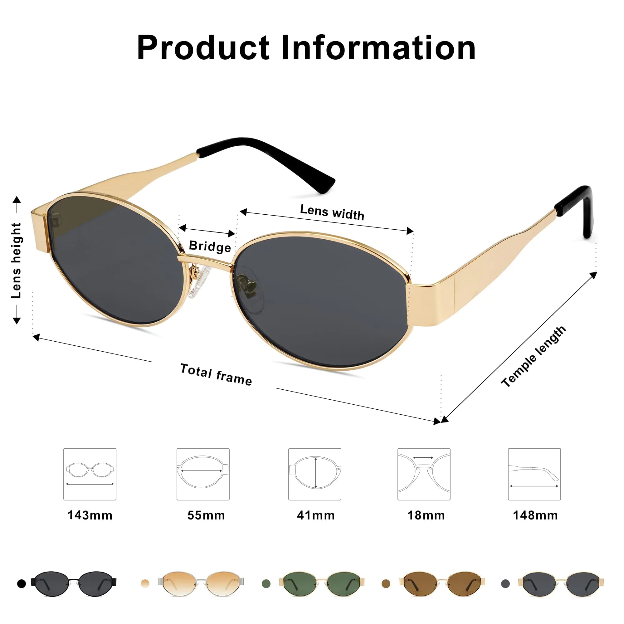 SOJOS Retro Oval Sunglasses for Women Men Trendy Sun Glasses Classic Shades UV400 Protection SJ1217 Gold/Grey - Vivareflex Online