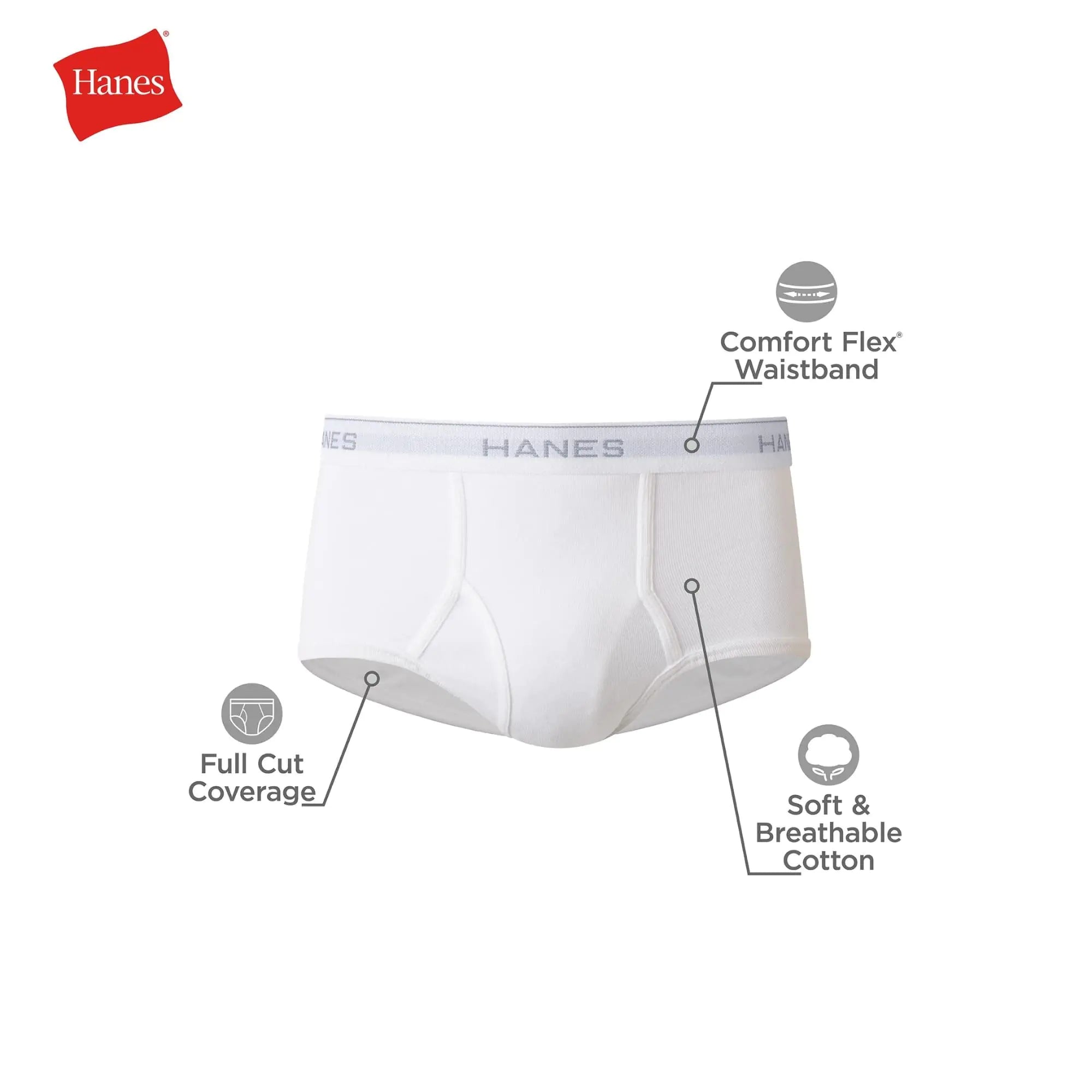 Slips en coton absorbant l'humidité pour hommes Hanes, disponibles en blanc et en noir, lots multiples disponibles, taille XX-Large, blanc - lot de 7