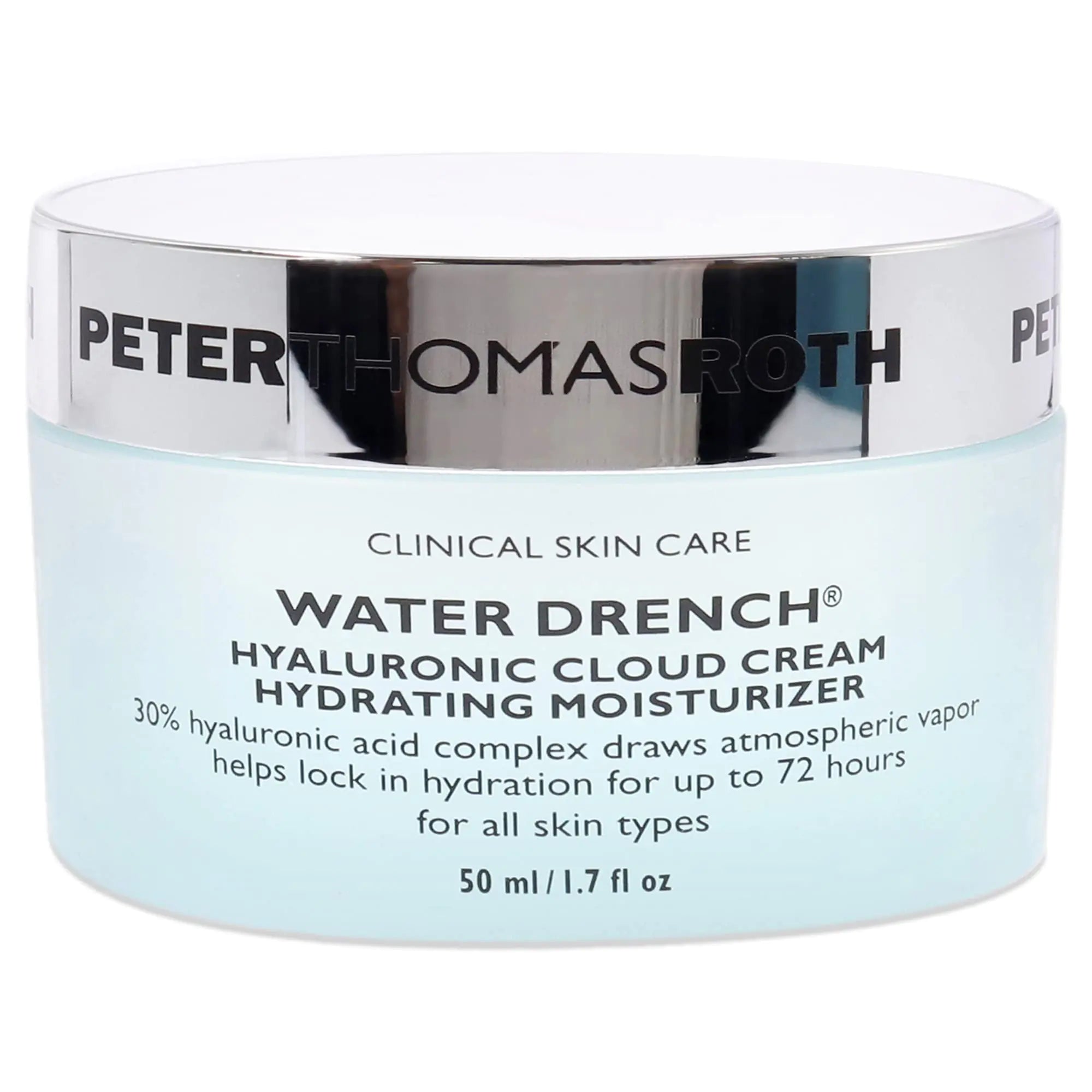 Peter Thomas Roth | Water Drench Hyaluronic Cloud Cream | Crema hidratante para el rostro, hasta 72 horas de hidratación para una piel de aspecto más juvenil, sin fragancia, 1,69 onzas líquidas 1,7 onzas líquidas (paquete de 1) 