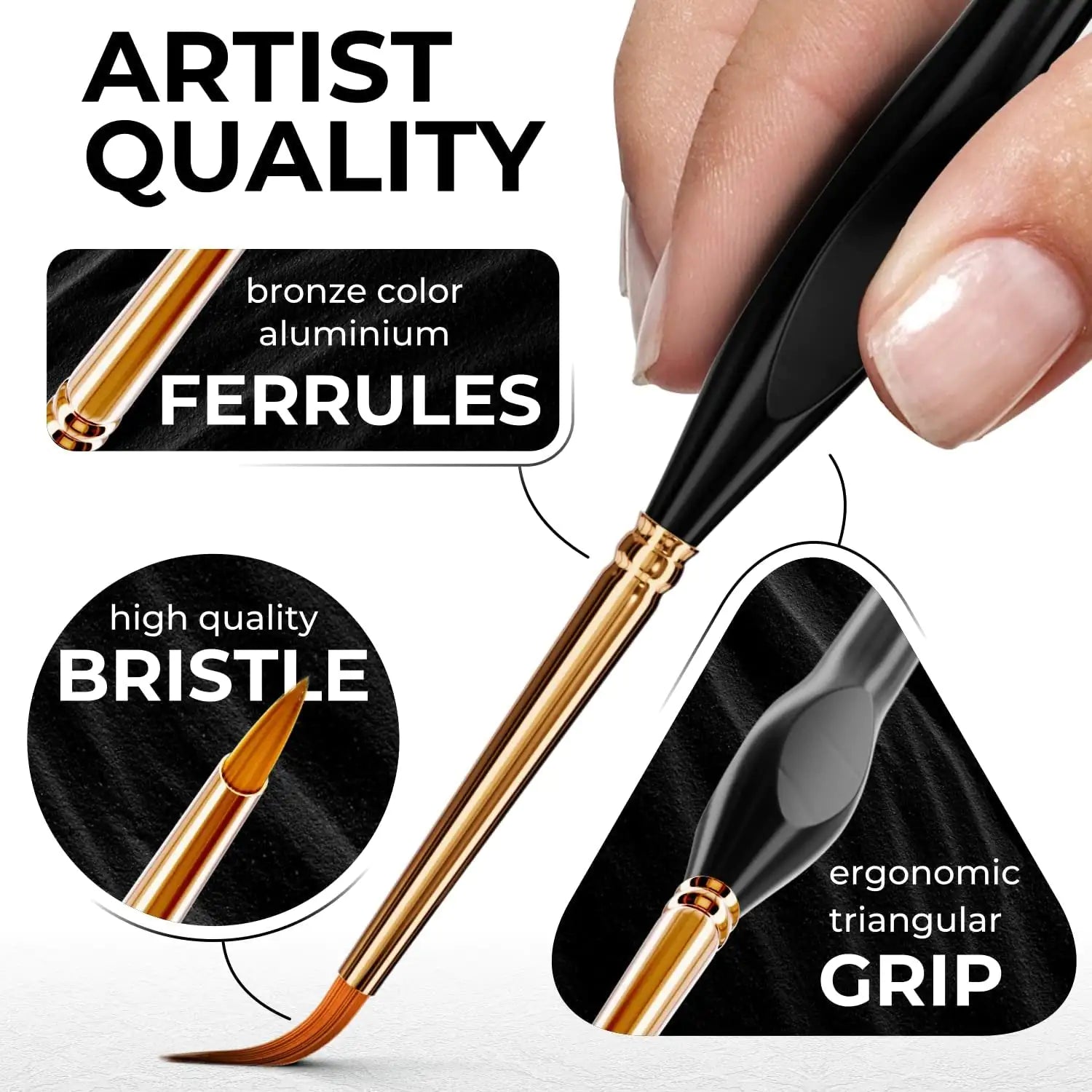 Elite Miniature Art Brush Set - 10 Detail Brushes for Fine Art Vivareflex Online