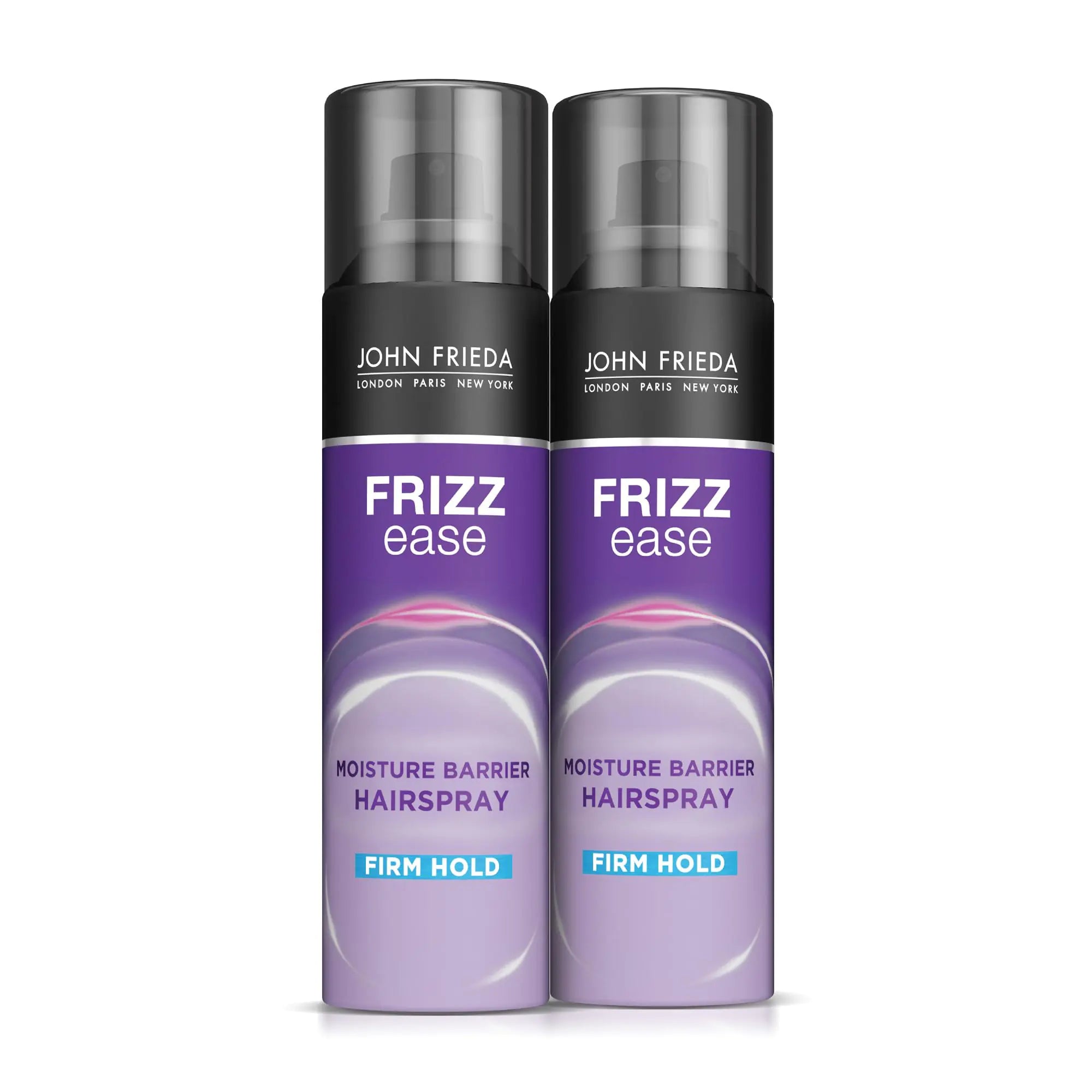 John Frieda Anti Frizz, Frizz Ease Firm Hold Hairspray, Spray antihumedad para el cabello, para una fijación de 24 horas, 12 oz, paquete de 2 12 onzas (paquete de 2) 