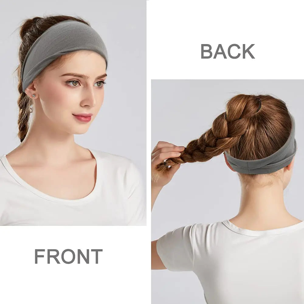 Diademas de moda para mujer, diadema ancha, bandas para la cabeza para hacer ejercicio en yoga, accesorios para el cabello, paquete de 6 bandas lisas 