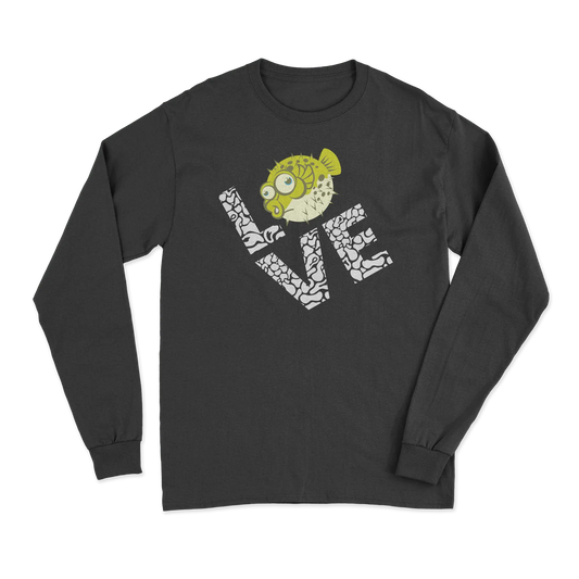 Love Fishing Green Blowfish Globe Men Long Sleeve Shirt Vivareflex Online