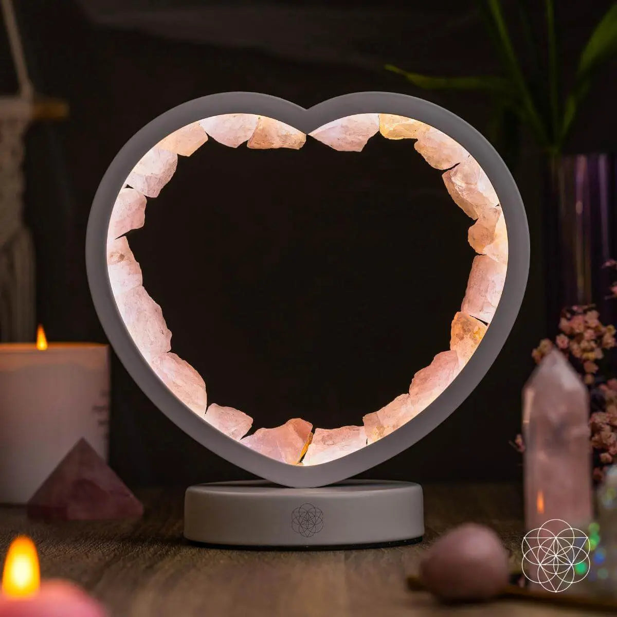 Love Magnet - Rose Quartz Heart Lamp Conscious Items