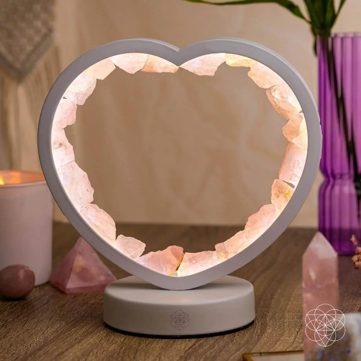 Love Magnet - Rose Quartz Heart Lamp Conscious Items