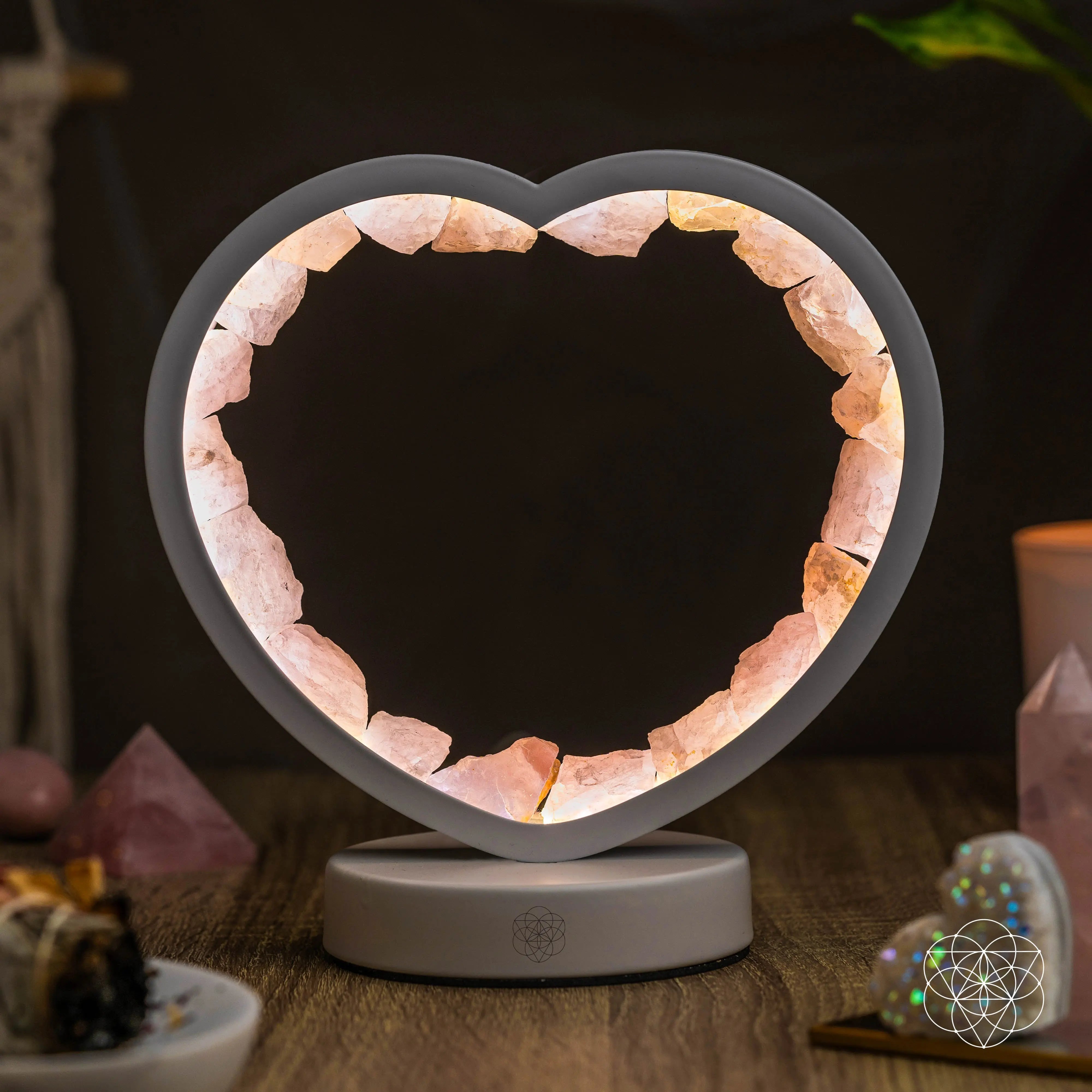 Love Magnet - Rose Quartz Heart Lamp Conscious Items