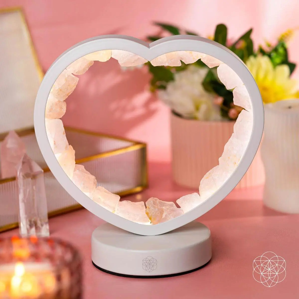 Love Magnet - Rose Quartz Heart Lamp Conscious Items
