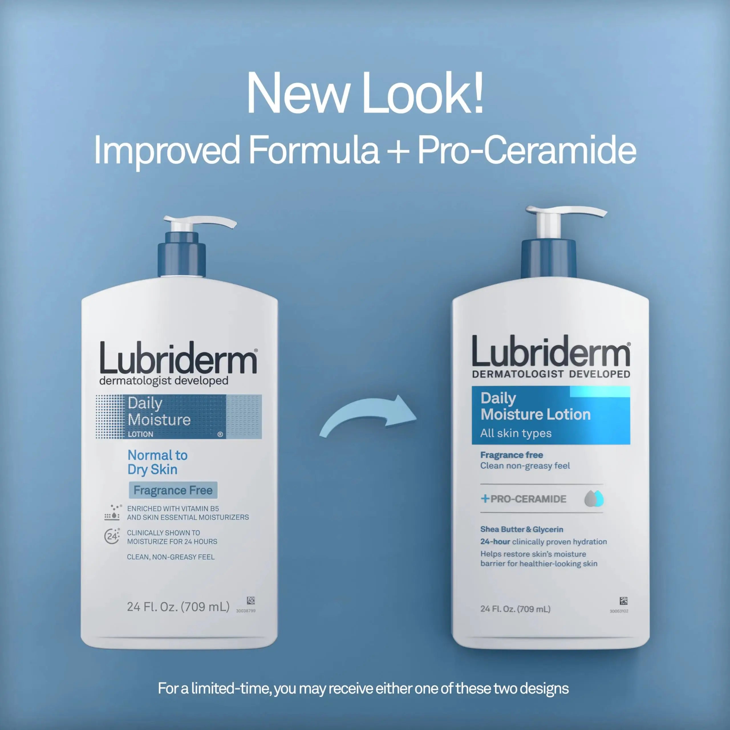 Lubriderm Fragrance-Free Daily Moisture Lotion with Pro-Ceramide, Shea Butter & Glycerin for Sensitive Skin - Vivareflex Online