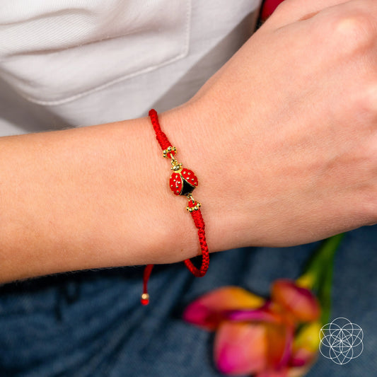 Lucky Ladybug - Four-Strand Red String Bracelet Conscious Items