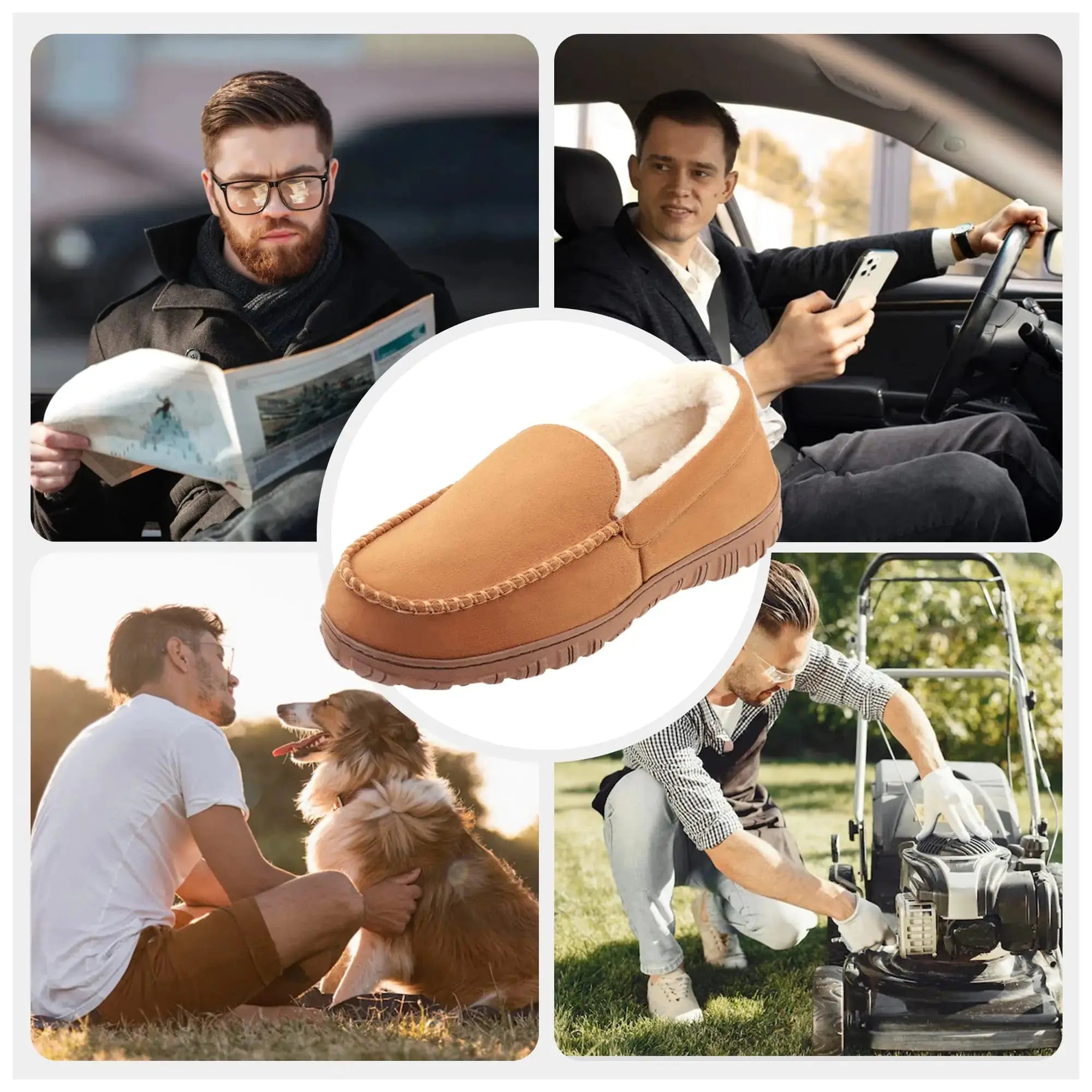 Men House Slippers Indoor Outdoor Plush Mens_Vivareflex_Online