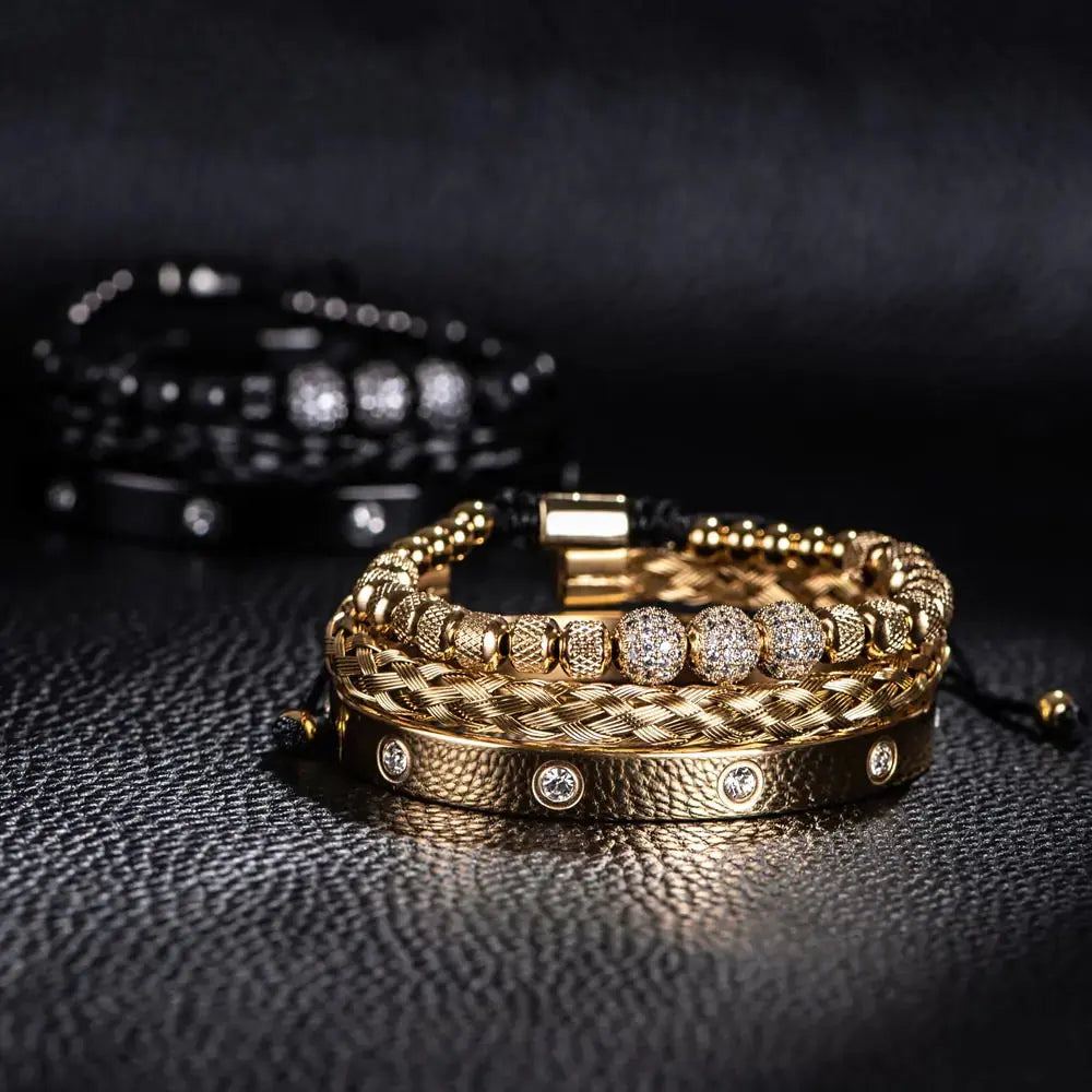 Luxury Micro Pave CZ Round Beads Royal Charm Men Bracelets Vivareflex Online