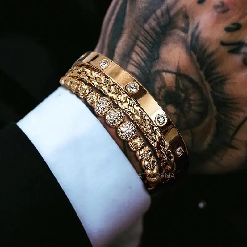 Luxury Micro Pave CZ Round Beads Royal Charm Men Bracelets Vivareflex Online